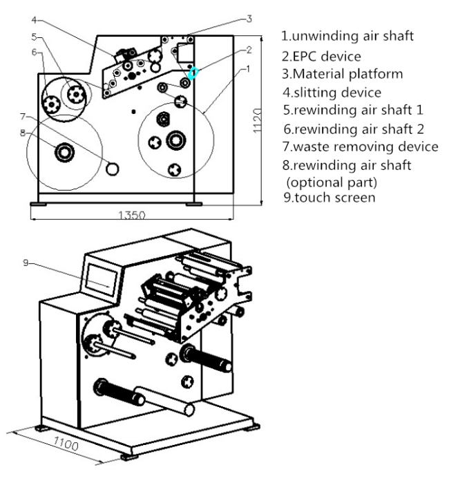 slitting machine drawing