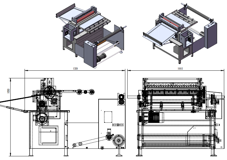 roll to sheet cutting machine drawing